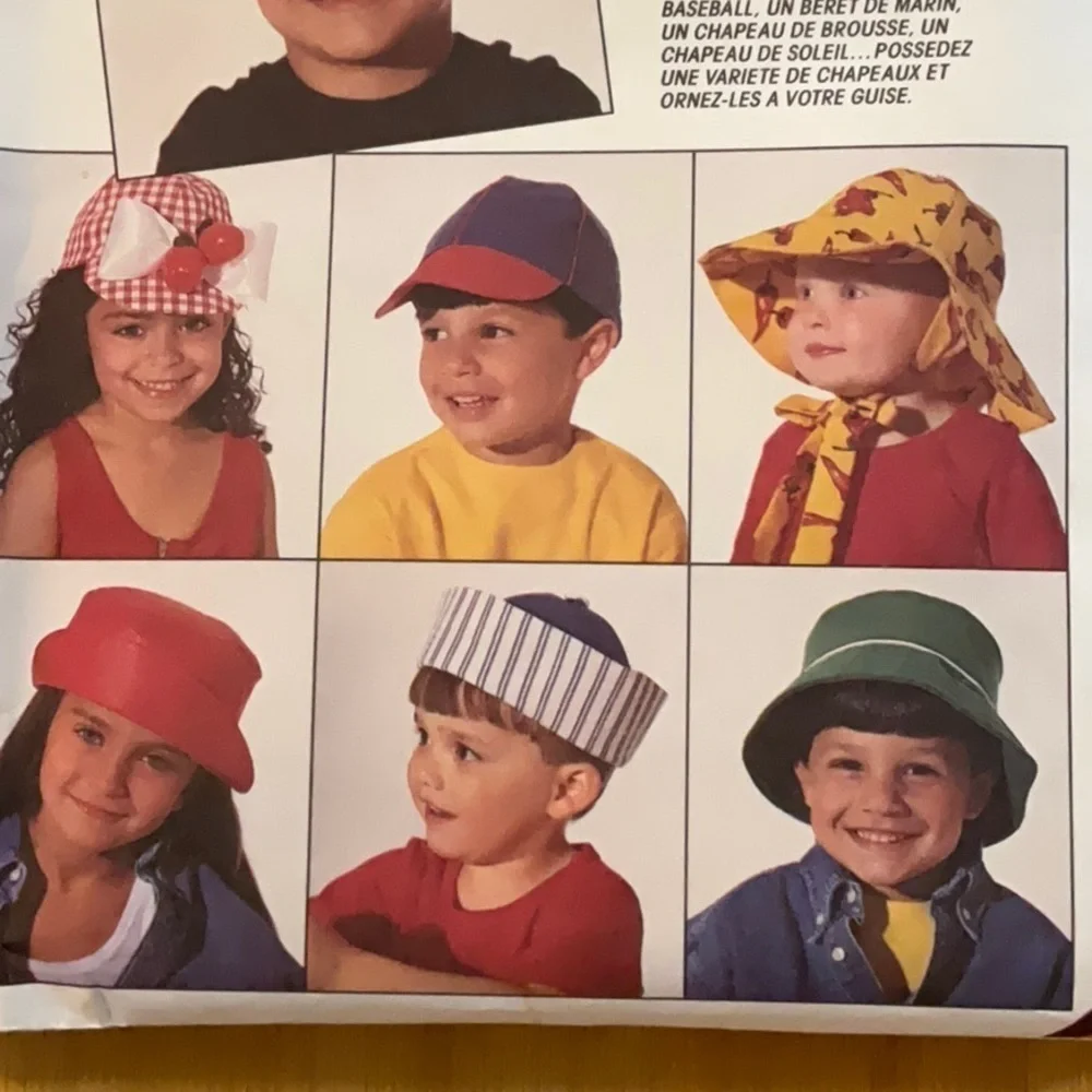 Vtg. McCall’s Crafts 6210 Pattern Infants-Children’s-Boys’ and Girls Hat Package